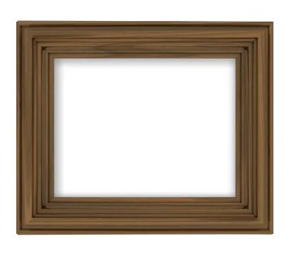 Blank brown wooden decorative rectangular frame illustration Stock Illustration