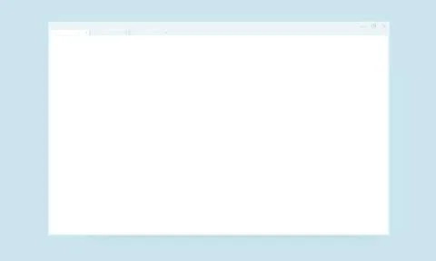 Blank browser window. Desktop computer frame vector clay mockup. Illustrazione stock