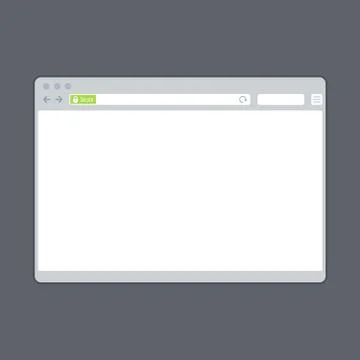 Blank browser window template with ssl green bar Stock Illustration