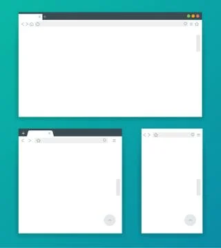 Blank browser windows for different devices of computer, tablet, and phone. Stock Illustration