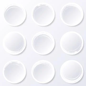 Blank brush strokes circle buttons Stock Illustration