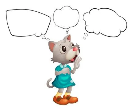 Blank bubble notes and a cat Stock Illustration