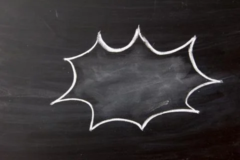 Blank bubble speec as comic dialog on blackboard background Stock Photos