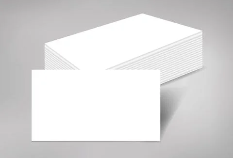 Blank Business Card Stack Of Pages Mockup White Brand Identity Document Template Stock Illustration