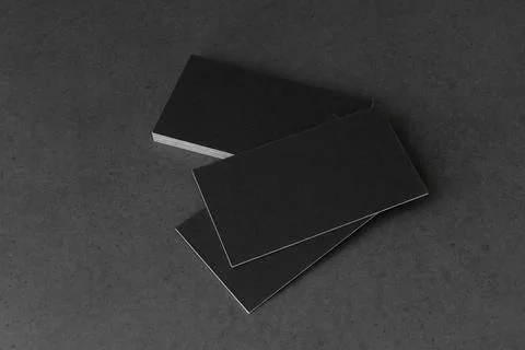 Blank Business Cards on Dark Background – Mockup 库存照片