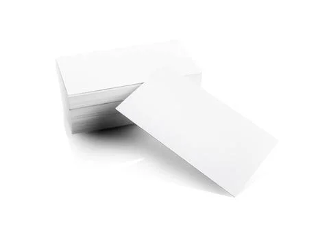 Blank business cards Stack of blank business cards isolated on white backg... Foto stock