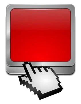 Blank Button with cursor - 3D illustration Stock Illustration