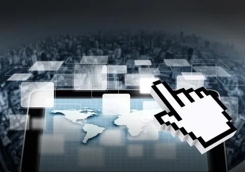 Blank buttons on city background Stock Illustration
