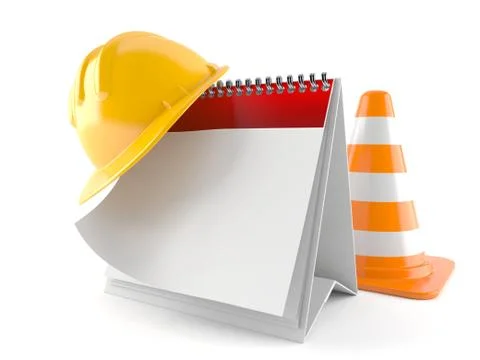 Blank calendar with hardhat Illustrazione stock