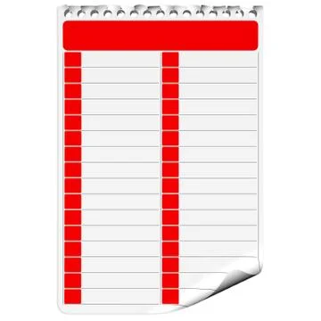 Blank calendar with spaces 스톡 일러스트