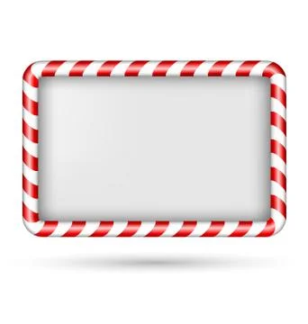 Blank candy cane frame isolated on white Stock Illustration