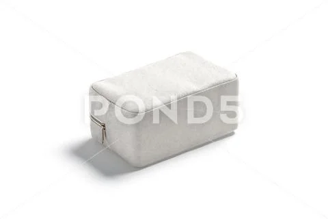 Blank canvas cosmetic bag mockup lying side view Graphic 141526429