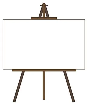 Blank Canvas on Easel Stock Illustration