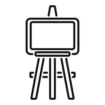 Blank canvas on easel line icon 스톡 일러스트