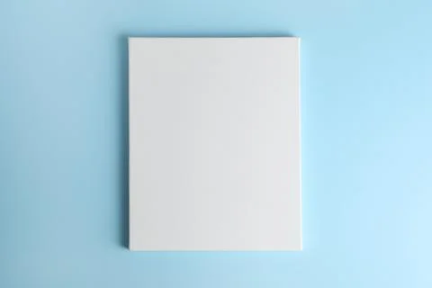 Blank canvas on light blue background, space for text 스톡 사진