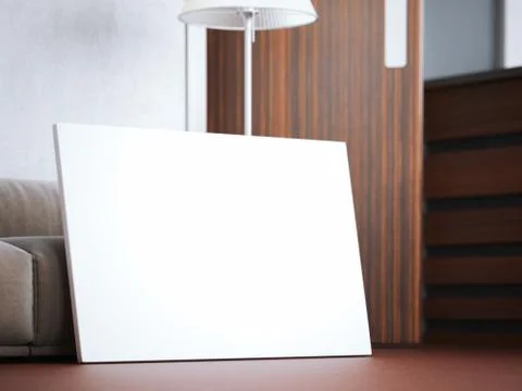 Blank canvas in modern loft interior. 3d rendering イラスト素材