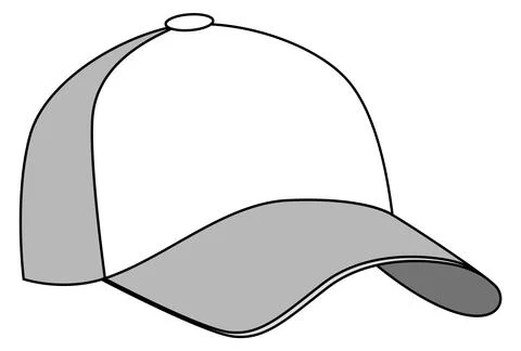 Blank cap design. Baseball hat empty template Stock Illustration