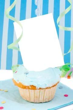 Blank card cupcake Stock Photos