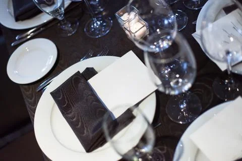 Blank card at dinner Stock Photos