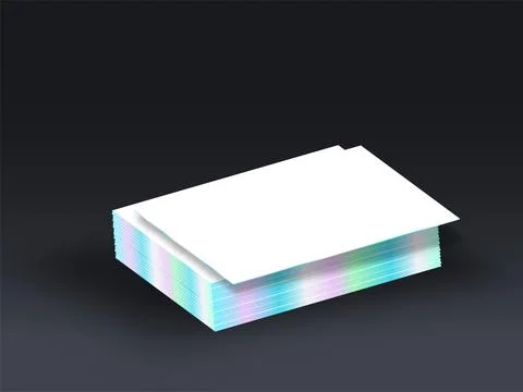 Blank card or paper stack on black background for Business concept. Stock Illustration