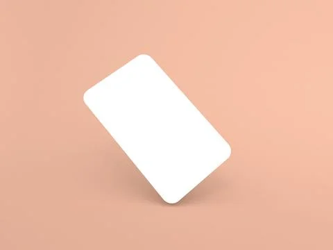 Blank card standing on its edge against a soft background color Ilustración de archivo