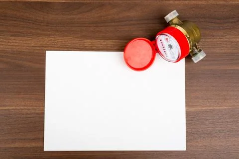 Blank card with water meter Stock Photos
