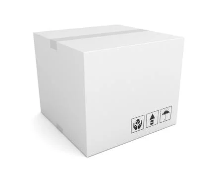 Blank cardboard box concept  3d illustration Stock Illustration
