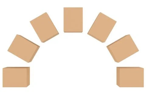 Blank cardboard boxes isolated on white background Illustrazione stock