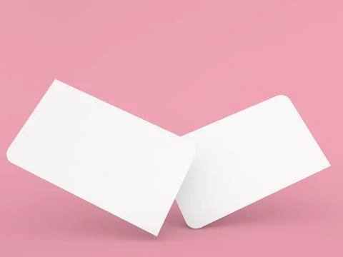 Blank cards on a pink background in a simple layout showing a flat design a.. Illustrazione stock