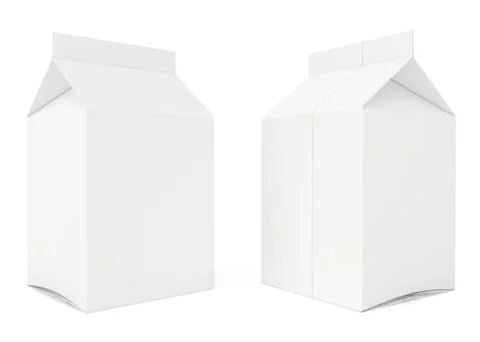 Blank carton. 3d render on white background Illustrazione stock