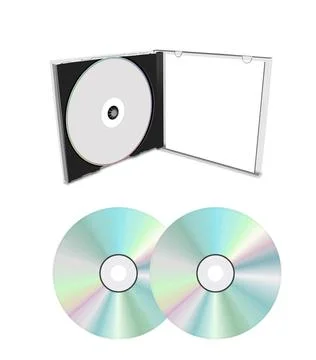Blank cd cover and cd isolated 库存照片