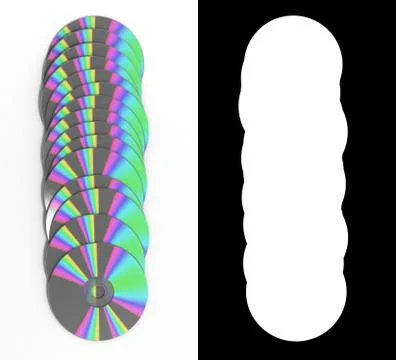 Blank cd disk 3d render on white with alpha channel Stock Illustration