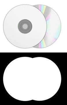 Blank cd disk 3d render on white with alpha channel Stock Illustration