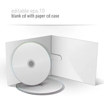 Blank cd dvd in paper case Stock Illustration