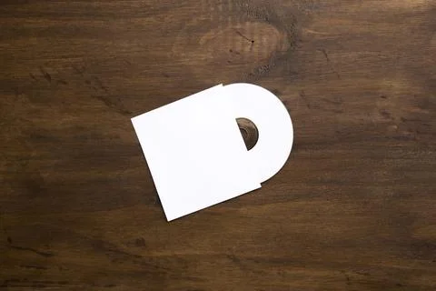 Blank cd mockup wooden texture Stock Photos