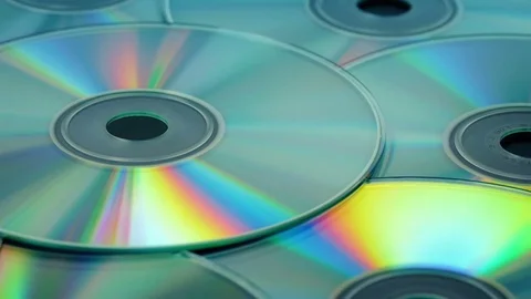 Blank CDs Rotating Stock Footage 83266961