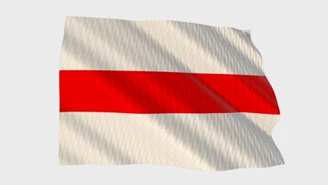 Blank centre band flag waving in the wind on a grey background 動画素材 343215388