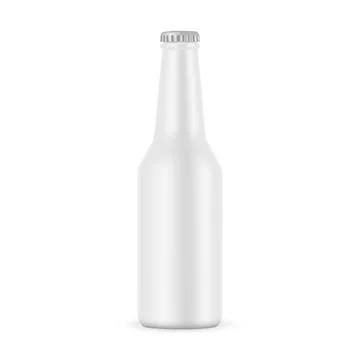 Blank Ceramic Beer Bottle Mockup, Isolated on White Background Stock Illustration