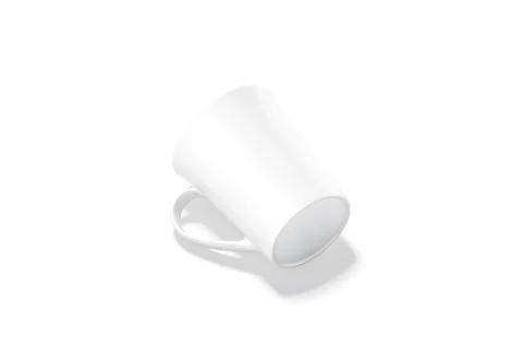 Blank ceramic bell-shaped 11oz mug mockup bottom lying, isolated Stock Illustration