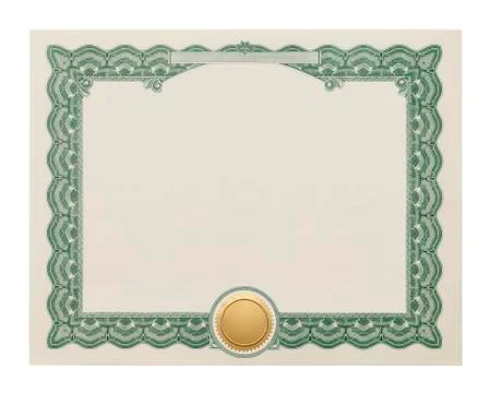 Blank Certificate Stock Photos