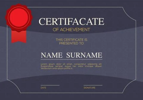 Blank Certified Border Template Vector Illustration Stock Illustration