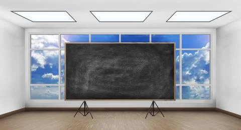 Blank chalk board Foto stock