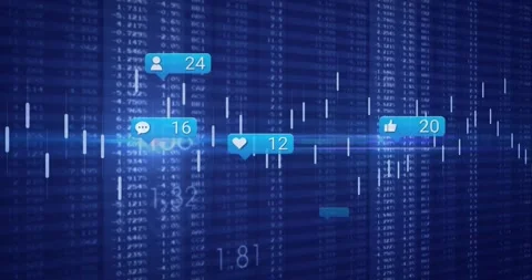 Blank chat bubble appearing starting bubbles floating, aligning with chart peaks Stock Footage 317207024