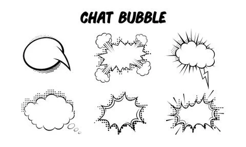 Blank Chat Bubble Template Collection Illustrazione stock