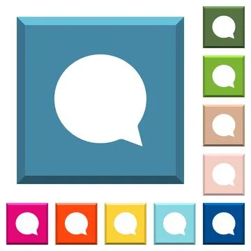 Blank chat bubble white icons on edged square buttons Illustrazione stock