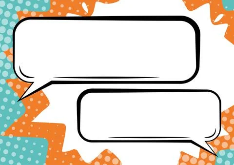 Blank Chat S Engaging In Conversations Against Graphical Colorful Doodles Stock Illustration