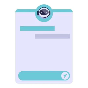 Blank chatbot window displaying chat history with user Stock Illustration