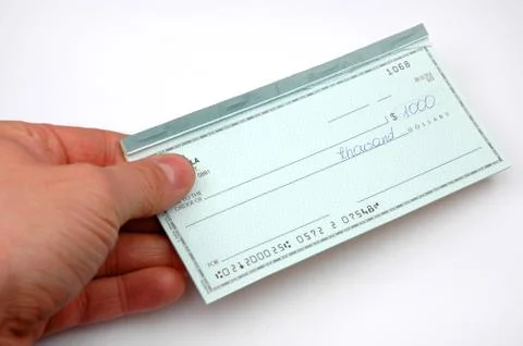Blank check Stock Photos
