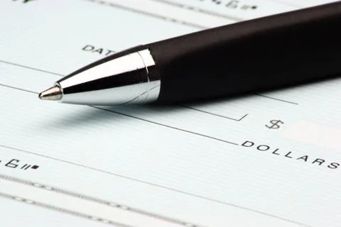 Blank check Stock Photos