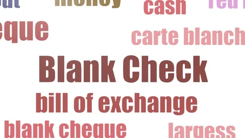 Blank Check Tagcloud Animated Isolated On White Video stock 103092445